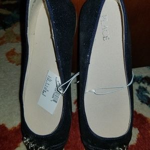 Blue sparkle ballet flats